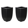 Rounded Taper Square Small Zinc Vase - Set of 2