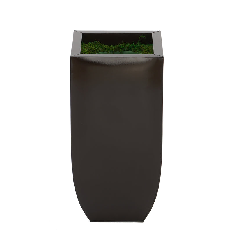 Glossy Brown Zinc Planter