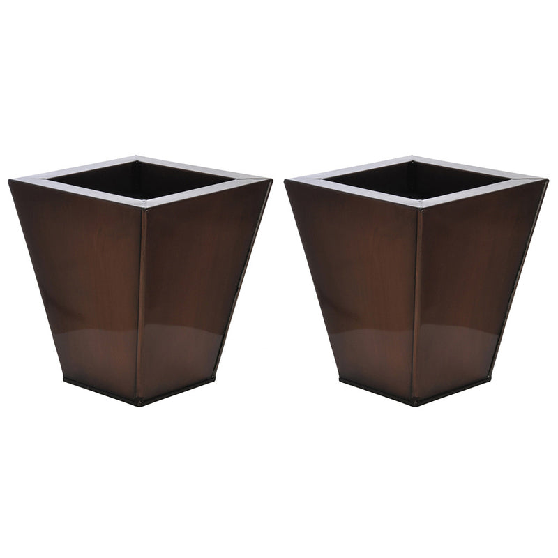 Square Small Zinc Vase - Set of 2