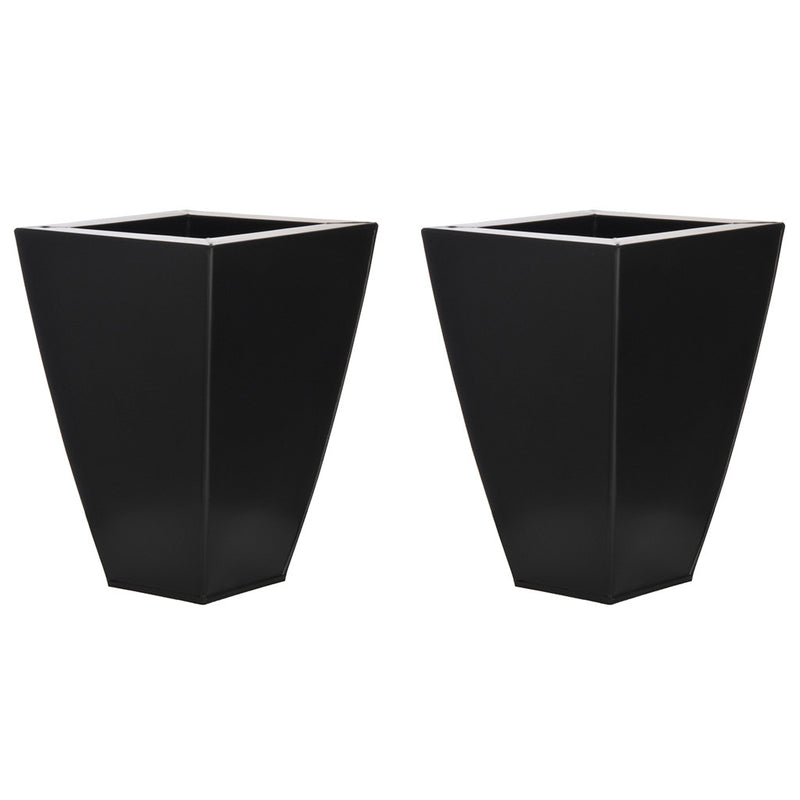 Tapered Square Small Zinc Vase - Set of 2