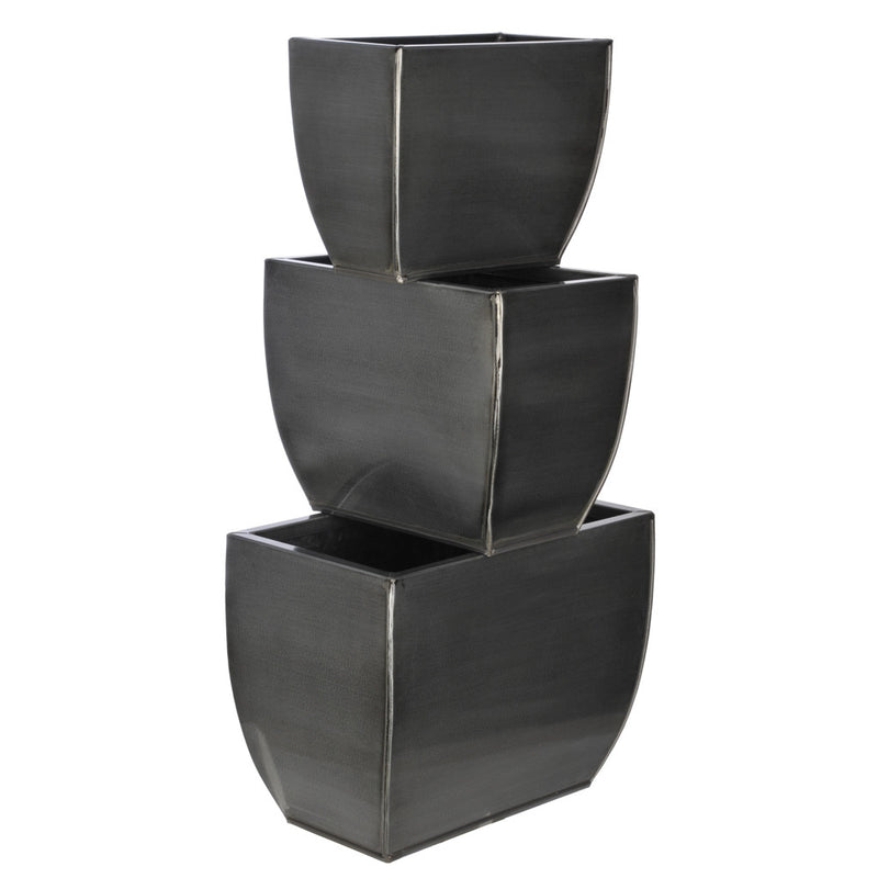 Rectangle Zinc Vase (3 Sizes) - Set of 6 Vases - House of Silk Flowers®
 - 12