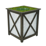 Black Crisscross Wood/Metal Planter