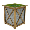 Large Stout Crisscross Wood/Metal Planter Pot-in-a-Pot