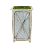 Large Tall Crisscross Wood/Metal Planter Pot-in-a-Pot