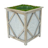 Large Stout Diamond Wood/Metal Planter Pot-in-a-Pot