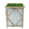 Large Stout Diamond Wood/Metal Planter Pot-in-a-Pot