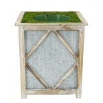 White Diamond Wood/Metal Planter