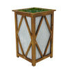 Large Tall Diamond Wood/Metal Planter Pot-in-a-Pot