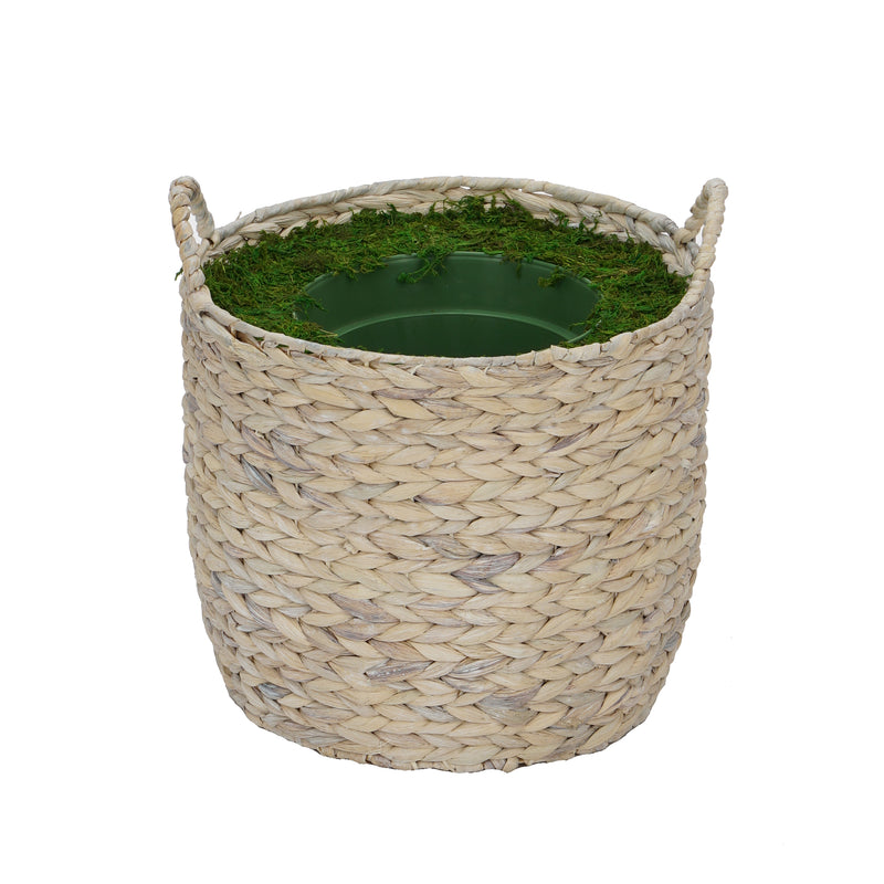 Large Round Water Hyacinth Basket Planter Pot-in-a-Pot