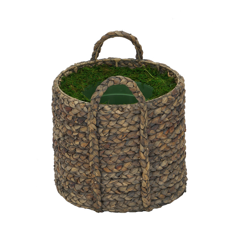 Large Braided Water Hyacinth Basket Planter Pot-in-a-Pot