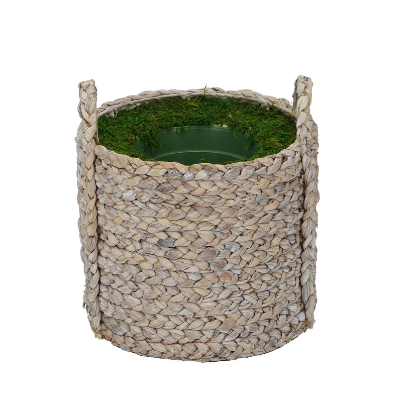 Large Braided Water Hyacinth Basket Planter Pot-in-a-Pot