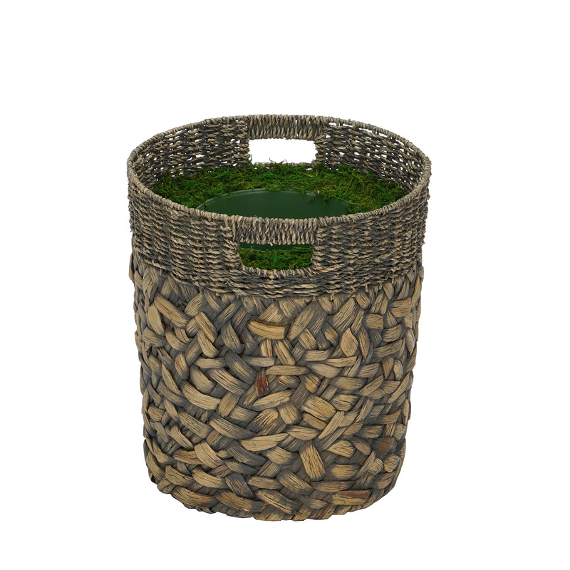 Large Mixed Seagrass/Water Hyacinth Basket Planter Pot-in-a-Pot