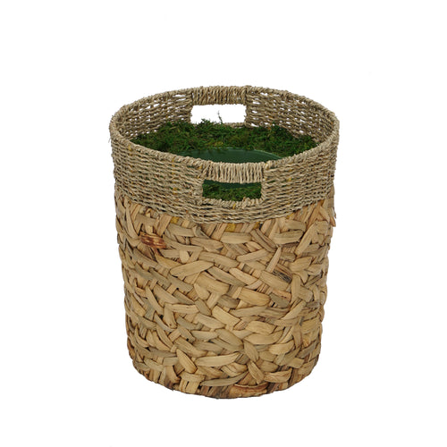 Large Mixed Seagrass/Water Hyacinth Basket Planter Pot-in-a-Pot