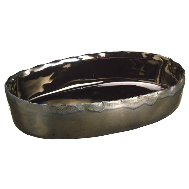 Bronze 2" Ceramic Tray Vase/Planter - House of Silk Flowers®
