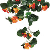 Artificial 26-inch Orange Nasturtium Trailing Bush (Set of 6)