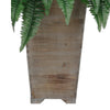 Artificial Fern in Washed Wood Planter