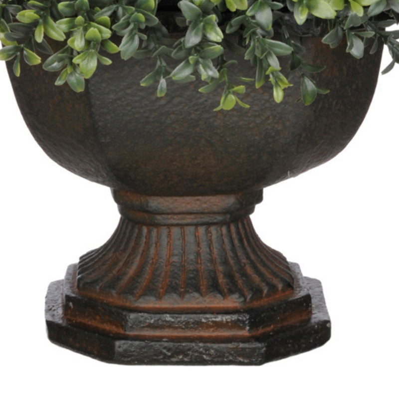 Artificial Half-Ball Boxwood Topiary in Garden Urn