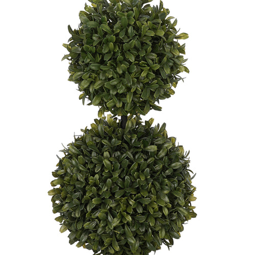 Artificial 19-inch Double Ball Boxwood Topiary