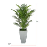 Artificial 4-1/2 foot Areca Palm in Tapered Square Zinc