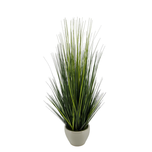 Faux 42" Grass in Fishbowl Ceramic