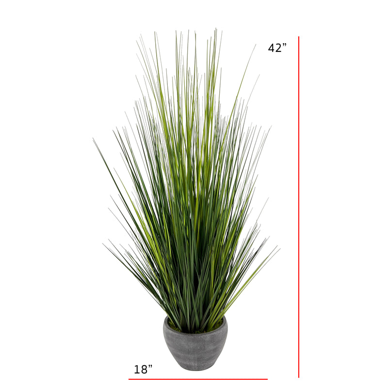 Faux 42" Grass in Fishbowl Ceramic