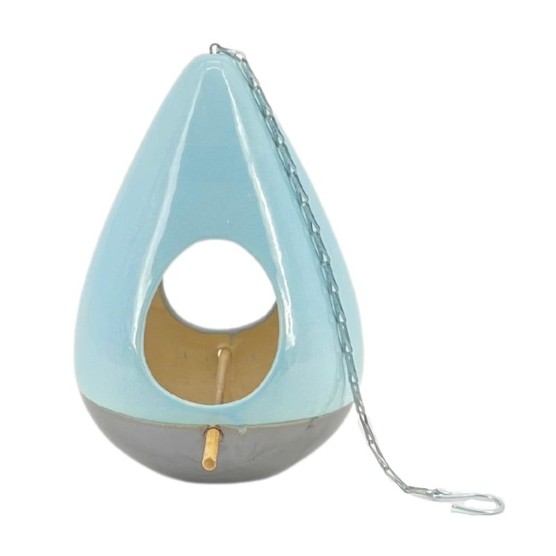 Ceramic 10" Teardrop Birdhouse