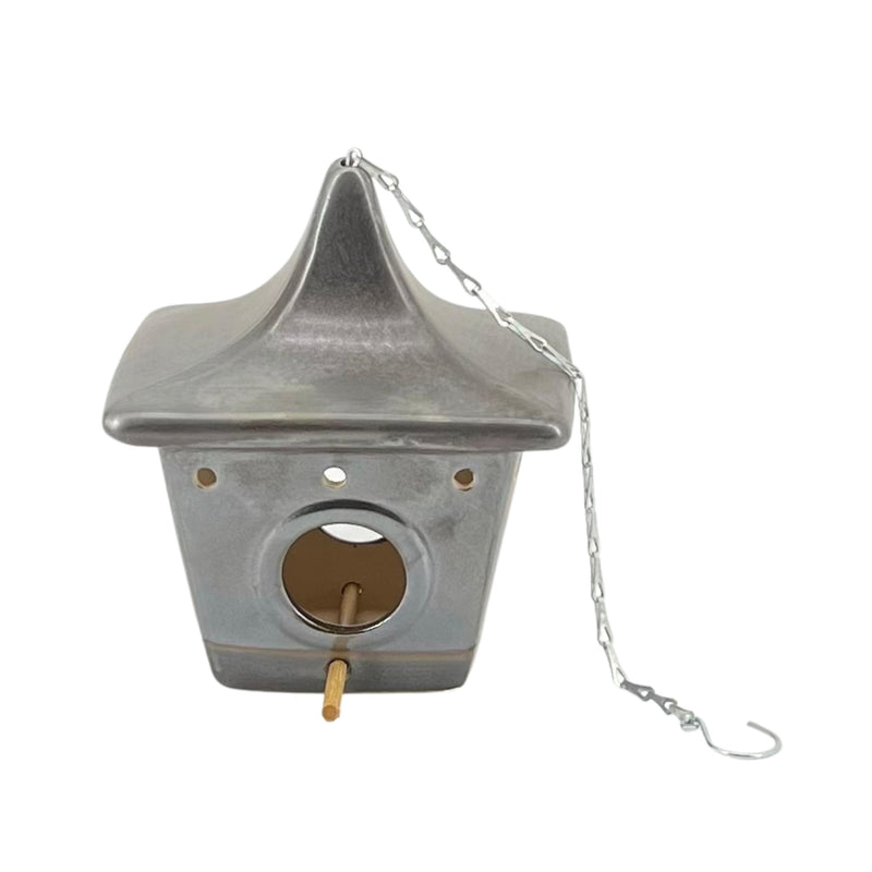 Ceramic 9" Square Pagoda Birdhouse