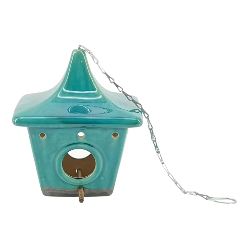 Ceramic 9" Square Pagoda Birdhouse