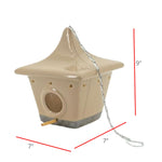 Ceramic 9" Square Pagoda Birdhouse