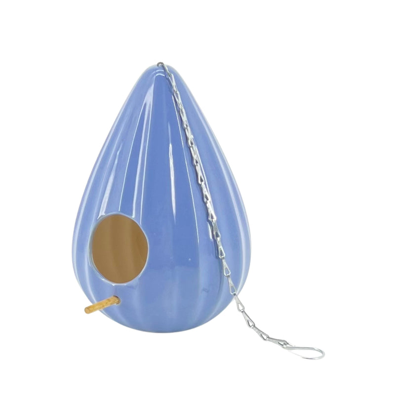 Ceramic 10" Teardrop Ruffled Birdhouse