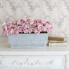 Shabby Chic® Antique Pink Roses in Distressed Zinc Ledge Planter