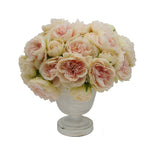 Shabby Chic® Light Pink Peonies in Distressed White Metal Urn