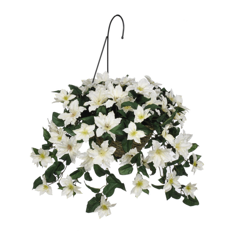 Artificial Clematis Hanging Basket - House of Silk Flowers®
 - 3