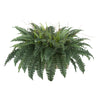 Artificial Fern in Washed Wood Ledge