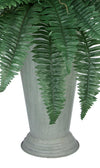 Artificial Fern in Galvanized Southern Farm Bucket