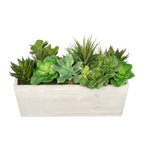 Artificial Succulent Garden in Rectangle Planter