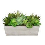 Artificial Succulent Garden in Rectangle Planter