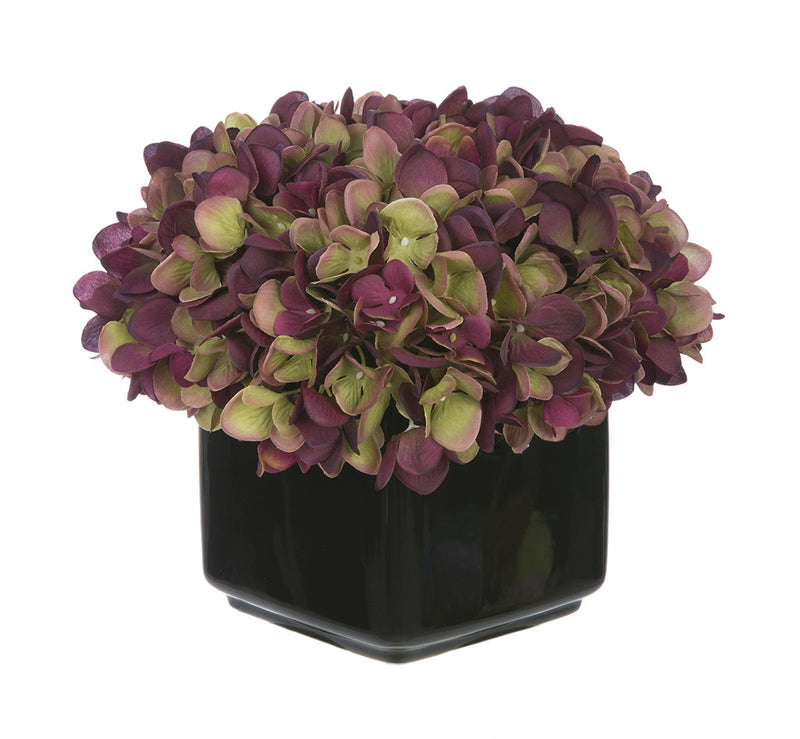 Artificial Hydrangea in Small Black Cube Ceramic - House of Silk Flowers®
 - 15