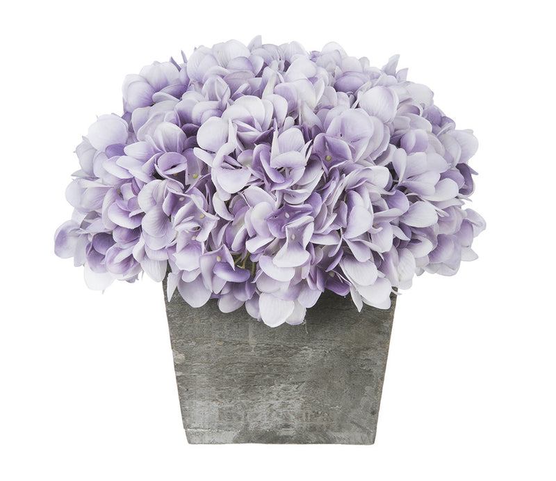 Artificial Hydrangea in Grey-Washed Wood Cube - House of Silk Flowers®
 - 22