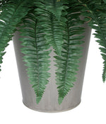 Artificial Fern in Round Zinc Planter