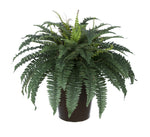 Artificial Fern in Round Zinc Planter - House of Silk Flowers®
 - 1