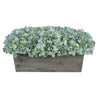 Artificial Teal Hydrangea in Grey-Washed Wood Ledge