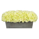 Artificial Green Hydrangea in Grey-Washed Wood Ledge