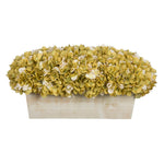 Artificial Hydrangea in White-Washed Wood Ledge sage