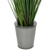 Artificial 44-inch Grass in Round Zinc