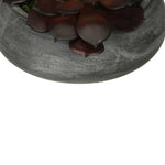 Artificial Burgundy Echeveria Garden in Grey-Washed Bowl Ceramic