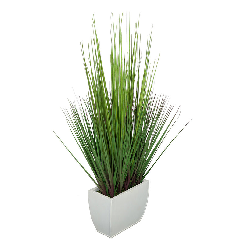 27-inch Grass in Small Cream Rectangle Zinc House of Silk Flowers®