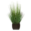 27-inch Grass in Small Gloss Brown Rectangle Zinc House of Silk Flowers®