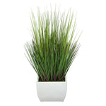 28-inch Grass in Medium Cream Rectangle Zinc House of Silk Flowers®