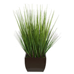 28-inch Grass in Medium Gloss Brown Rectangle Zinc House of Silk Flowers®